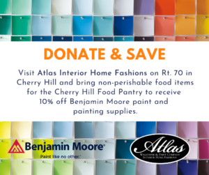 Read more about the article Please Support Atlas Wallpaper & Paint Company as they put on a Food drive for the Cherry Hill Food Pantry!